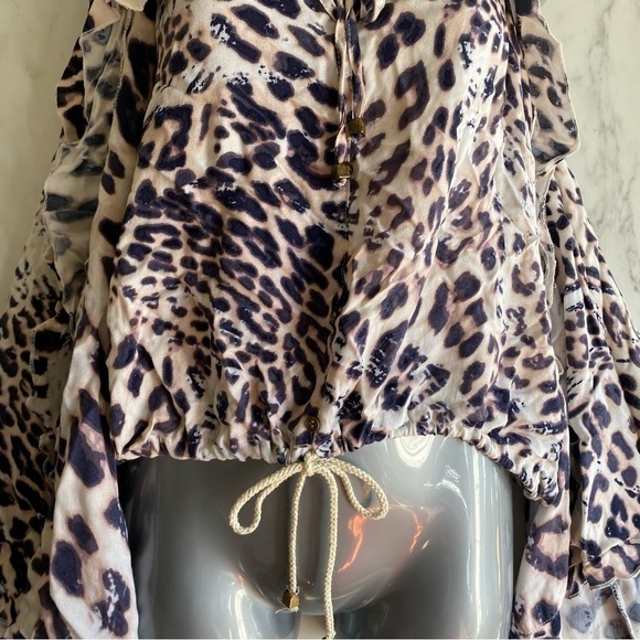 NWT Vintage Havana Women’s Size M Leopard Print Bell Sleeves Bohemian Style - Picture 3 of 5